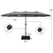 Costway 15FT Double-Sided Twin Patio Umbrella Outdoor Market W/ Crank & Base Grey\Coffee\Turquoise\Beige\Orange\Wine